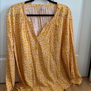 Yellow with white flower blouse